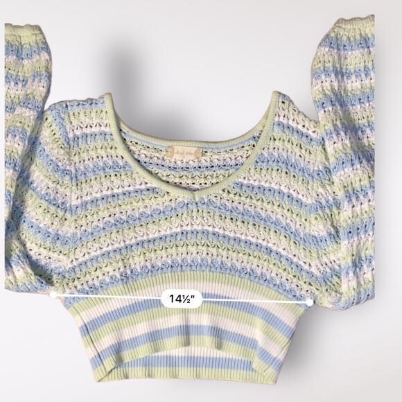Altar’d State Cropped Briella Knit Striped Sweater Womens Size S - Picture 4 of 7